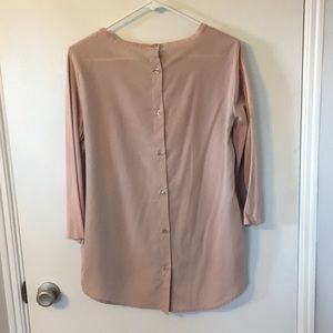 Dusty Rose Light Sweater with Button-Down Blouse Back